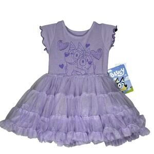 Bluey Baby Girls Graphic Tutu Dress with Short Sleeves 12 Months Purple New